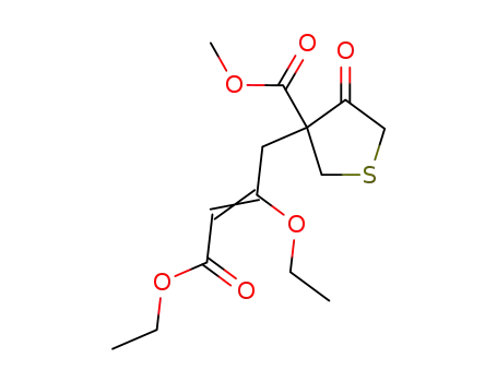 Molecular Structure of 84782-88-7 (3-Thiophenecarboxylic acid,
3-(2,4-diethoxy-4-oxo-2-butenyl)tetrahydro-4-oxo-, methyl ester)