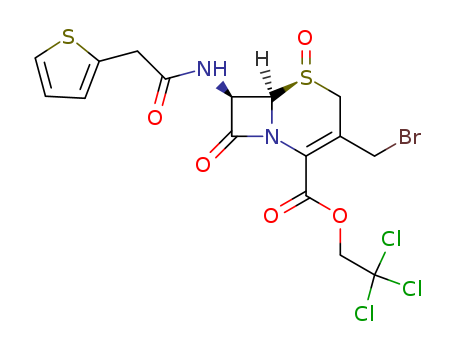 2,2,2-trichloroethyl (6R,7R)-3-(bromomethyl)-5,8-dioxo-7-[(2-thiophen-2-ylacetyl)amino]-5$l^33492-83-0-thia-1-azabicyclo[4.2.0]oct-2-ene-2-carboxylate