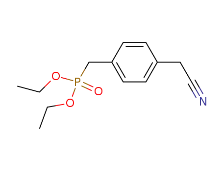Molecular Structure of 135335-15-8 (Phosphonic acid, [[4-(cyanomethyl)phenyl]methyl]-, diethyl ester)