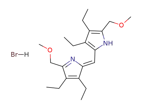 Molecular Structure of 87597-50-0 (1H-Pyrrole,
2-[[3,4-diethyl-5-(methoxymethyl)-2H-pyrrol-2-ylidene]methyl]-3,4-diethyl
-5-(methoxymethyl)-, monohydrobromide)