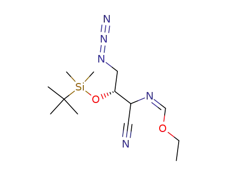 (2S,3R)-4-Azido-3-<(tert-butyldimethylsilyl)oxy>-2-<(ethoxymethylene)amino>butyronitrile