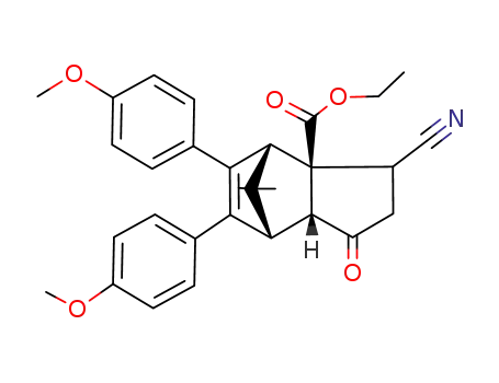 (3aS,4R,7S,7aR)-3-Cyano-5,6-bis-(4-methoxy-phenyl)-8,8-dimethyl-1-oxo-1,2,3,4,7,7a-hexahydro-4,7-methano-indene-3a-carboxylic acid ethyl ester