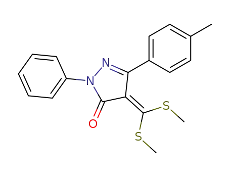 Molecular Structure of 59848-50-9 (3H-Pyrazol-3-one,
4-[bis(methylthio)methylene]-2,4-dihydro-5-(4-methylphenyl)-2-phenyl-)