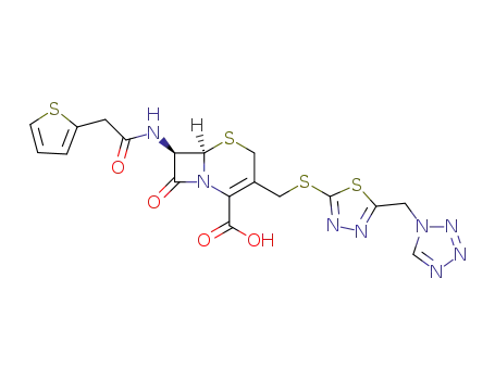 7-{[(thiophen-2-yl)acetyl]amino}-3-{[5-[(tetrazol-1-yl)methyl]-1,3,4-thiadiazol-2-ylthio]methyl}-8-oxo-5-thia-1-azabicyclo[4.2.0]oct-2-ene-2-carboxylic acid