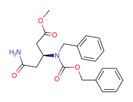 Molecular Structure of 496881-81-3 (Pentanoic acid,
5-amino-5-oxo-3-[[(phenylmethoxy)carbonyl](phenylmethyl)amino]-,
methyl ester, (3S)-)