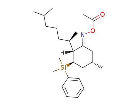 (E)-(2R,3R,5S,2'R)-2-(6'-methylhept-2'-yl)-3-dimethyl(phenyl)silyl-5-methylcyclohexanone oxime acetate