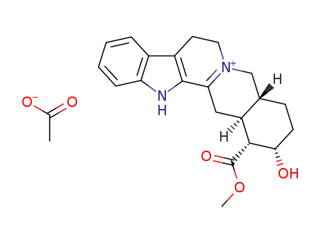 Acetate(1R,2S,4aR,14aS)-2-hydroxy-1-methoxycarbonyl-2,3,4,4a,5,7,8,13,14,14a-decahydro-1H-indolo[2',3':3,4]pyrido[1,2-b]isoquinolin-6-ylium;