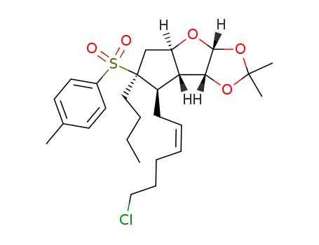 (3aR,4aR,6S,7R,7aR,7bR)-6-Butyl-7-((Z)-6-chloro-hex-2-enyl)-2,2-dimethyl-6-(toluene-4-sulfonyl)-hexahydro-cyclopenta[4,5]furo[2,3-d][1,3]dioxole