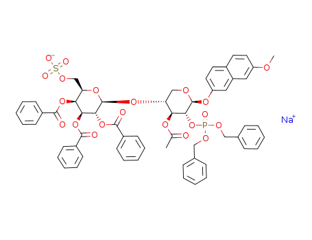 7-methoxy-2-naphthyl O-(2,3,4-tri-O-benzoyl-6-O-sodium sulfonato-β-D-galactopyranosyl)-(1->4)-3-O-acetyl-2-O-dibenzyloxyphosphinyl-β-D-xylopyranoside