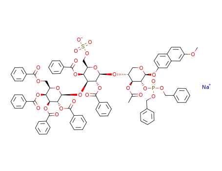 7-methoxy-2-naphthyl O-(2,3,4,6-tetra-O-benzoyl-β-D-galactopyranosyl)-(1->3)-(2,4-di-O-benzoyl-6-O-sodium sulfonato-β-D-galactopyranosyl)-(1->4)-3-O-acetyl-2-O-dibenzyloxyphosphinyl-β-D-xylopyranoside