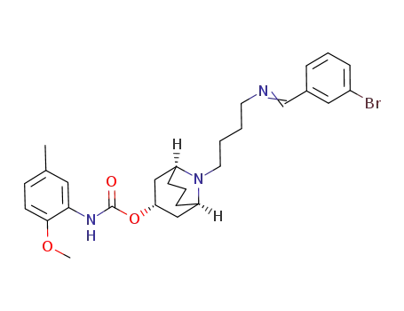 (2-Methoxy-5-methyl-phenyl)-carbamic acid (1R,3R,5S)-9-(4-{[1-(3-bromo-phenyl)-meth-(E)-ylidene]-amino}-butyl)-9-aza-bicyclo[3.3.1]non-3-yl ester