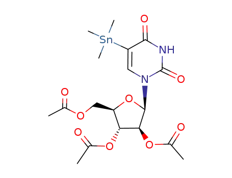 1-(2',3',5'-tri-O-acetyl-β-D-arabinofuranosyl)-5-trimethylstannyl pyrimidine-2,4(3H)-dione