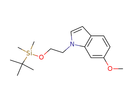 Molecular Structure of 408355-39-5 (1H-Indole, 1-[2-[[(1,1-dimethylethyl)dimethylsilyl]oxy]ethyl]-6-methoxy-)