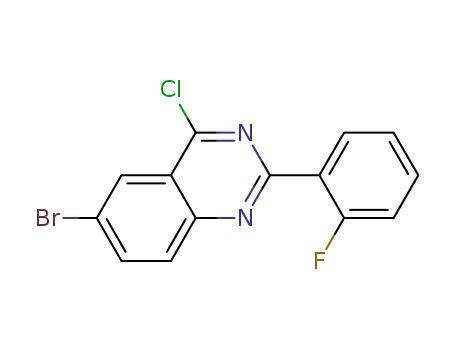 Molecular Structure of 760947-12-4 (6-BROMO-4-CHLORO-2-(2-FLUORO-PHENYL)-QUINAZOLINE)
