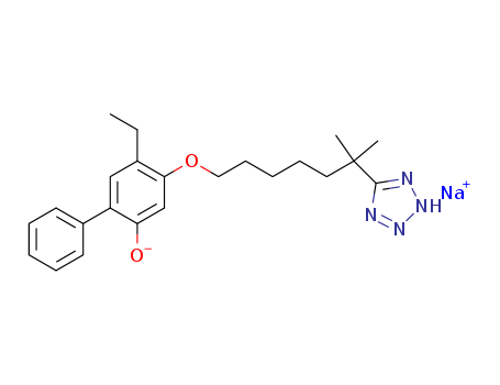 2-PHENYL-4-ETHYL-5-(6-(2H-TETRAZOL-5-YL)-6-METHYLHEPTYLOXY)PHENOL SODIUM SALT