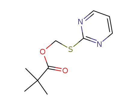 Molecular Structure of 80693-26-1 (Propanoic acid, 2,2-dimethyl-, (2-pyrimidinylthio)methyl ester)