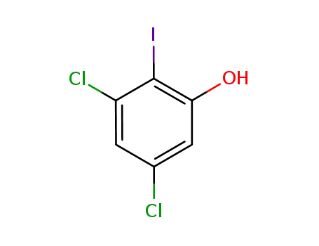 Molecular Structure of 1028332-19-5 (3,5-dichloro-2-iodophenol)