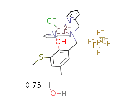 [CuCl(2-[(bis(2-pyridylmethyl)amino)methyl]-4-methyl-6-(methylthio)phenol)](hexafluorphosphate)*0.75water