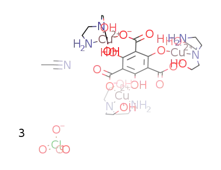 [Cu3(2,4,6-triacetylphlorogucinol(-3H))(2-(bis(2-hydroxyethyl)amino)ethylamine)3][ClO4]3*(acetonitrile)