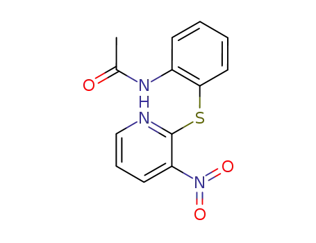 Molecular Structure of 91902-18-0 (Acetamide, N-[2-[(3-nitro-2-pyridinyl)thio]phenyl]-)