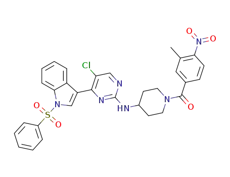 (4-(5-chloro-4-(1-(phenylsulfonyl)-1H-indol-3-yl)pyrimidin-2-ylamino)piperidin-1-yl)(3-methyl-4-nitrophenyl)methanone
