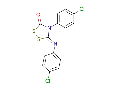 Molecular Structure of 100541-09-1 (1,2,4-Dithiazolidin-3-one, 4-(4-chlorophenyl)-5-[(4-chlorophenyl)imino]-)