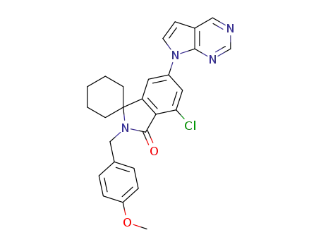 4′-chloro-2′-(4-methoxybenzyl)-6′-(7H-pyrrolo[2,3-d]pyrimidin-7-yl)spiro[cyclohexane-1,1′-isoindolin]-3′-one