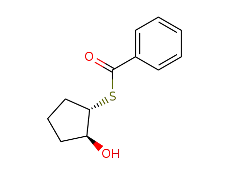 Molecular Structure of 93604-41-2 (S-[(1R,2R)-2-hydroxycyclopentyl] benzenecarbothioate)