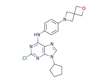 (2-chloro-9-cyclopentyl-9H-purin-6-yl)-[4-(2-oxa-6-aza-spiro[3.3]hept-6-yl)-phenyl]-amine
