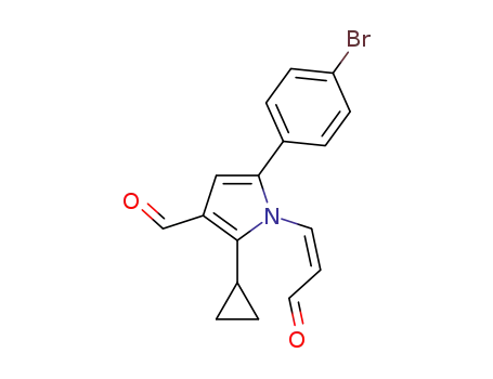 (Z)-5-(4-bromophenyl)-2-cyclopropyl-1-(3-oxoprop-1-en-1-yl)-1H-pyrrole-3-carbaldehyde