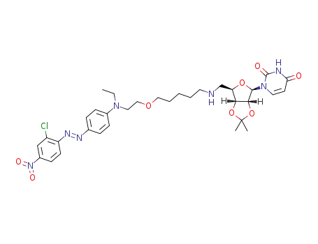 1-[6-[[5-[2-[4-[(E)-(2-chloro-4-nitro-phenyl)azo]-N-ethyl-anilino]ethoxy]pentylamino]methyl]-2,2-dimethyl-3a,4,6,6a-tetrahydrofuro[3,4-d][1,3]dioxol-4-yl]pyrimidine-2,4-dione