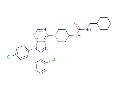 3-{1-[8-(2-chlorophenyl)-9-(4-chlorophenyl)-9H-purin-6-yl]-piperidin-4-yl}-1-(cyclohexylmethyl)urea