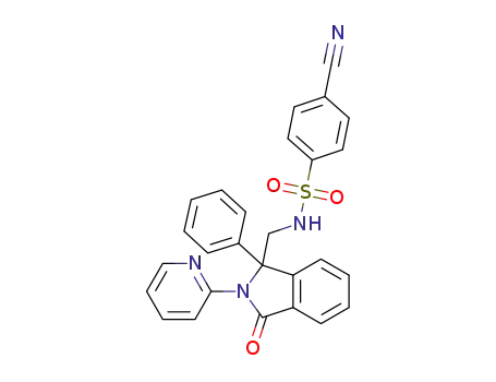 4-cyano-N-((3-oxo-1-phenyl-2-(pyridin-2-yl)isoindolin-1-yl)methyl)benzenesulfonamide