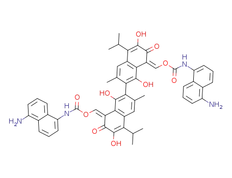 ((8Z,8′Z)-1,1′,6,6′-tetrahydroxy-5,5′-diisopropyl-3,3′-dimethyl-7,7′-dioxo-[2,2′-binaphthalene]-8,8′(7H,7′H)-diylidene)bis(methaneylylidene) bis((5-aminonaphthalen-1-yl)carbamate)