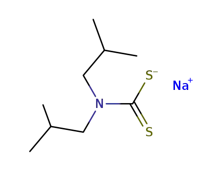 Molecular Structure of 2219-18-3 (sodium diisobutyldithiocarbamate)