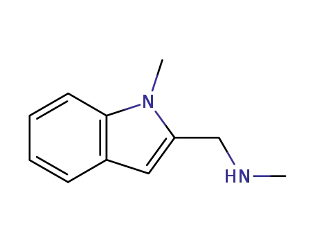 Molecular Structure of 3514-15-6 (METHYL-(1-METHYL-1H-INDOL-2-YLMETHYL)-AMINE)