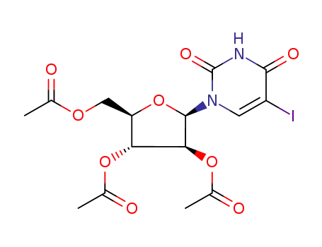 Molecular Structure of 84500-33-4 (5-Iodo-2',3',5'-tri-O-acetyluridine)
