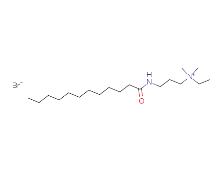Molecular Structure of 94036-25-6 (1-Propanaminium, N-ethyl-N,N-dimethyl-3-[(1-oxododecyl)amino]-,
bromide)