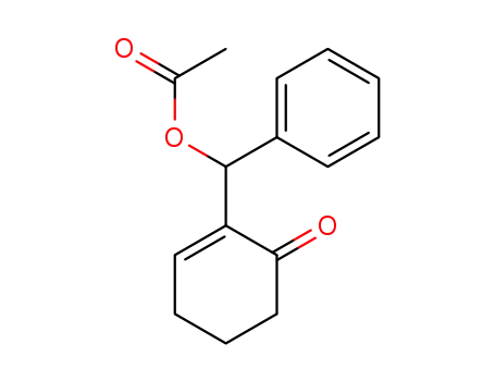Molecular Structure of 94348-81-9 (2-Cyclohexen-1-one, 2-[(acetyloxy)phenylmethyl]-)