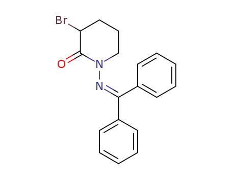 Molecular Structure of 93623-88-2 (2-Piperidinone, 3-bromo-1-[(diphenylmethylene)amino]-)