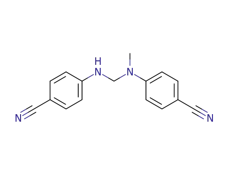 Molecular Structure of 97860-69-0 (Benzonitrile, 4-[[[(4-cyanophenyl)amino]methyl]methylamino]-)