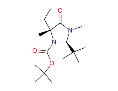 (2R,5R)-2-(t-Butyl)-5-ethyl-3,5-dimethyl-4-oxo-1-imidazolidincarbonsaeure-t-butylester