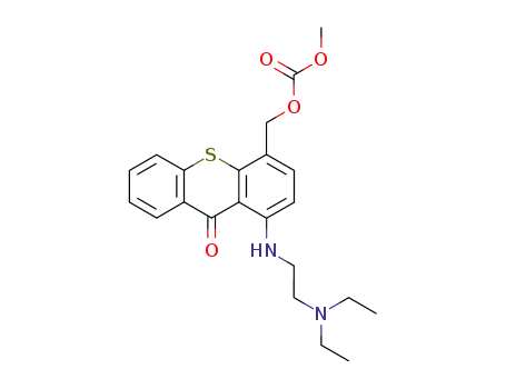 Molecular Structure of 111324-59-5 (Carbonic acid,
[1-[[2-(diethylamino)ethyl]amino]-9-oxo-9H-thioxanthen-4-yl]methyl
methyl ester)
