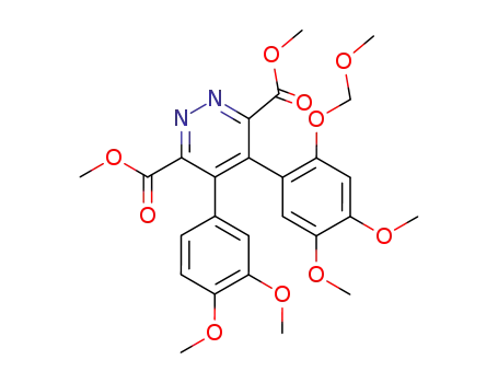 Molecular Structure of 266674-73-1 (3,6-Pyridazinedicarboxylic acid,4-[4,5-dimethoxy-2-(methoxymethoxy)phenyl]-5-(3,4-dimethoxyphenyl)-,dimethyl ester)