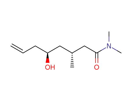 Molecular Structure of 379269-69-9 (7-Octenamide, 5-hydroxy-N,N,3-trimethyl-, (3R,5S)-)
