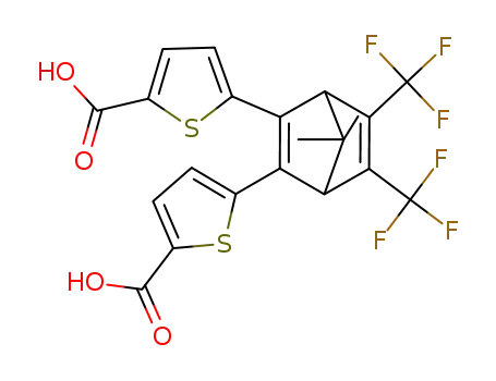 Molecular Structure of 365220-36-6 (2-Thiophenecarboxylic acid,
5,5'-[7,7-dimethyl-5,6-bis(trifluoromethyl)bicyclo[2.2.1]hepta-2,5-diene-
2,3-diyl]bis-)
