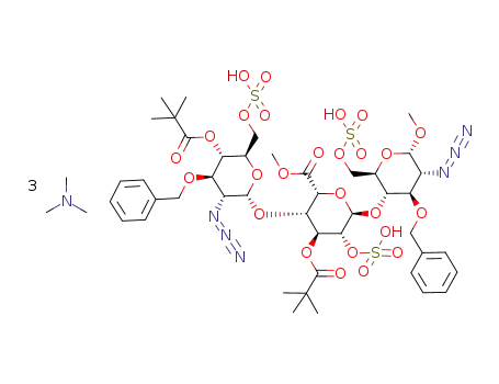 methyl (2-azido-3-O-benzyl-2-deoxy-6-O-trimethylaminesulfonato-α-D-glucopyranosyl)-(1->4)-(methyl 3-O-pivaloyl-2-O-trimethylaminesulfonato-α-L-idopyranosyluronate)-(1->4)-2-azido-3-O-benzyl-2-deoxy-6-O-trimethylaminesulfonato-α-D-glucopyranoside