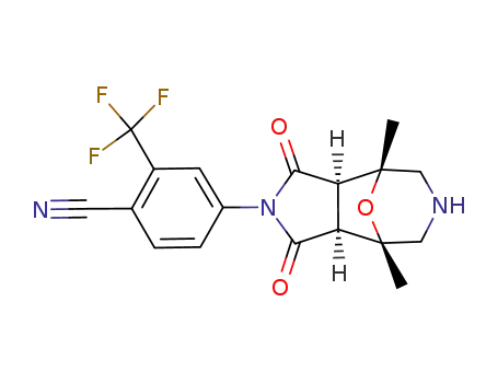 4-((1R,2R,6S,7S)-1,7-dimethyl-3,5-dioxo-11-oxa-4,9-diaza-tricyclo[5.3.1.02,6]undec-4-yl)-2-trifluoromethyl-benzonitrile