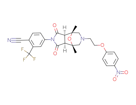 4-{(1R,2R,6S,7S)-1,7-dimethyl-9-[2-(4-nitro-phenoxy)-ethyl]-3,5-dioxo-11-oxa-4,9-diazatricyclo[5.3.1.02,6]undec-4-yl}-2-trifluoromethylbenzonitrile