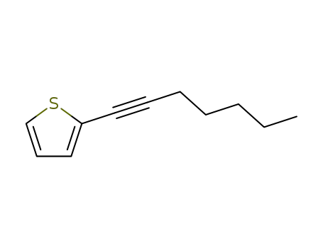 Molecular Structure of 64146-58-3 (Thiophene, 2-(1-heptynyl)-)